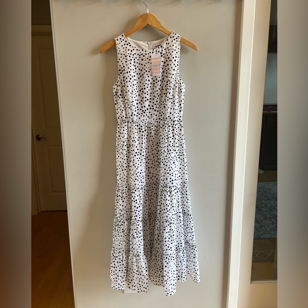 NWT Evereve BB Dakota Something About Dots Midi black & white polka dot dress XS